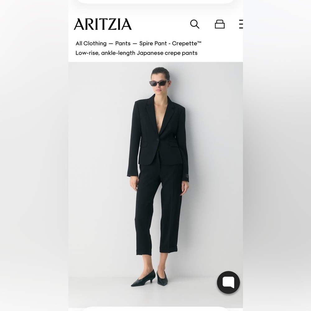 Aritzia Wilfred Black Cropped Trousers high rise minimalist quite luxury career